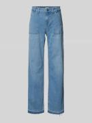 Milano Italy Used-Look-Jeans mit weitem Bein in Jeansblau, Größe 38