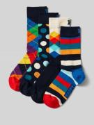 Happy Socks Socken mit Muster-Mix im 4er-Pack in Marine, Größe 36-40