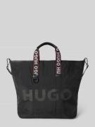 HUGO Tote Bag mit Label-Print Modell 'Quentyn' in Black, Größe 1