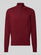 Fynch-Hatton Strickpullover mit Troyer-Kragen in Bordeaux, Größe XL