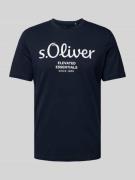 s.Oliver RED LABEL T-Shirt mit Label-Print in Marine, Größe 3XL