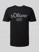 s.Oliver RED LABEL T-Shirt mit Label-Print in Black, Größe 3XL