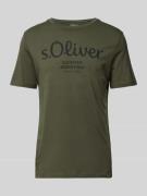 s.Oliver RED LABEL T-Shirt mit Label-Print in Oliv, Größe 3XL