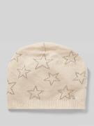 CAPELLI NEW YORK Beanie mit Label-Detail und Woll-Anteil in Beige Mela...