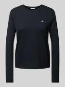 Gant Longsleeve mit Label-Stitching in Black, Größe M