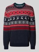 MCNEAL Strickpullover mit Rundhalsausschnitt in Dunkelblau, Größe XXXL