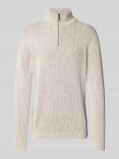 MCNEAL Strickpullover mit Troyer-Kragen in Offwhite, Größe L