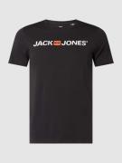 Jack & Jones T-Shirt mit Label-Print Modell 'CORP' in Black, Größe L