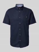 Tom Tailor Regular Fit Freizeithemd aus Leinen-Baumwoll-Mix in Marine,...