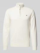 Gant Strickpullover mit Label-Stitching Modell 'SUPERFINE' in Offwhite...