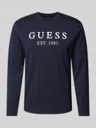 Guess Longsleeve mit Label-Print in Marine, Größe S