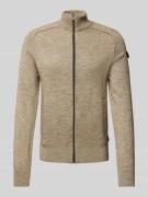 PME Legend Strickjacke mit Label-Patch in Beige, Größe XXL