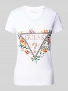 Guess T-Shirt mit Motiv- und Label-Print Modell 'TRIANGLE FLOWERS' in ...