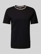 BOSS T-Shirt mit geripptem Rundhalsausschnitt Modell 'Thompson' in Bla...