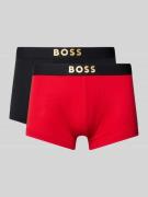 BOSS Trunks mit elastischem Logo-Bund im 2er-Pack in Rot, Größe XXL