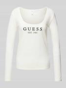 Guess Longsleeve mit Label-Print Modell 'CARRIE' in Offwhite, Größe M