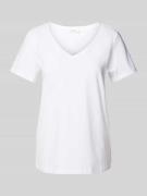 s.Oliver RED LABEL T-Shirt mit V-Ausschnitt in Weiss, Größe 36
