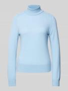 comma Slim Fit Rollkragenpullover aus Woll-Kaschmir-Mix in Bleu, Größe...