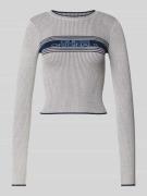 Guess Jeans Longsleeve mit Label-Stitching 'JACQUARD' in Offwhite, Grö...