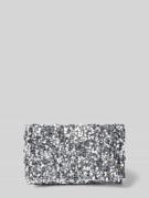 Abro Lederclutch mit Paillettenbesatz in Silber, Größe 1