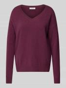 Christian Berg Woman Kaschmirpullover mit V-Ausschnitt in Bordeaux, Gr...