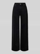 Review Wide Leg Jeans aus reiner Baumwolle in Black, Größe 24/30