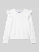 Polo Ralph Lauren Teens Sweatshirt mit Volants in Weiss, Größe L