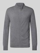 OLYMP Level Five Slim Fit Strickjacke aus reiner Schurwolle in Silber,...