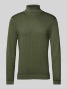 OLYMP Level Five Slim Fit Strickpullover mit Rollkragen in Dunkelgruen...