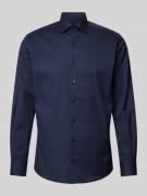 ETERNA Regular Fit Businesshemd aus Uni Solid in Marine, Größe 38