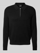 ARMANI EXCHANGE Strickpullover mit Umlegekragen in Black, Größe L