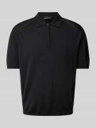 Emporio Armani Regular Fit Poloshirt mit Reißverschluss in Black, Größ...