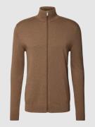 SELECTED HOMME Strickjacke mit Stehkragen Modell 'BERG' in Sand Melang...