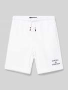 Tommy Hilfiger Kids Sweatshorts mit Label-Print in Weiss, Größe 104