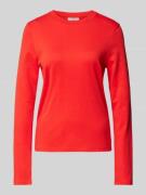 Marc O'Polo Denim Longsleeve mit geripptem Rundhalsausschnitt in Rot, ...