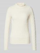 mbyM Longsleeve mit Stehkragen Modell 'Megan' in Offwhite, Größe S