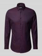 Jake*s Super Slim Fit Businesshemd aus Premiumqualität in Aubergine, G...