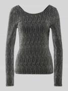 Selected Femme Longsleeve mit Effektgarn Modell 'ANITA' in Black, Größ...