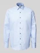 ETERNA Regular Fit Business-Hemd in Uni-Struktur in Bleu, Größe 43