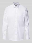 ETERNA Regular Fit Businesshemd aus Uni Struktur in Weiss, Größe 39