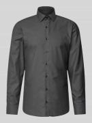 ETERNA Slim Fit Businesshemd aus Uni Struktur in Black, Größe 38