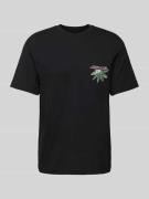 Jack & Jones T-Shirt mit Motiv-Print Modell 'TAMPA' in Black, Größe L