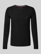 Tommy Hilfiger Slim Fit Langarmshirt mit Baumwoll-Anteil in Black, Grö...