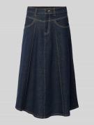 comma Jeansrock mit seitlichen Eingrifftaschen in Marine, Größe 40
