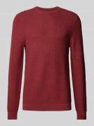 MCNEAL Regular Fit Strickpullover aus reiner Baumwolle in Bordeaux Mel...