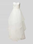 Unique Brautkleid in Bandeau-Form in Offwhite, Größe 42