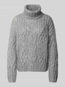 Christian Berg Woman Strickpullover mit Zopfmuster in Mittelgrau, Größ...