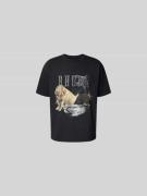RHUDE T-Shirt mit Strasssteinbesatz in Anthrazit, Größe M