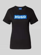 Hugo Blue T-Shirt mit Label-Print in Black, Größe L