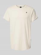 G-Star Raw T-Shirt mit Label-Detail in Offwhite Melange, Größe XS